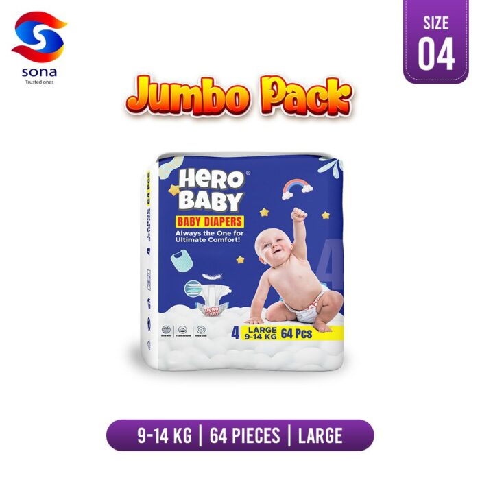 Hero Baby Diapers Jumbo Pack Size 4