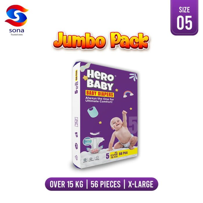 Hero Baby Diapers Jumbo Pack Size 5